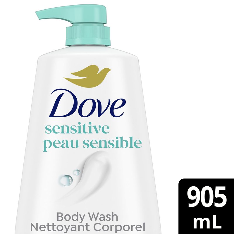 Dove, Body Wash for Softer and Smoother Effectively Washes Away Bacteria While Nourishing Your, Sensitive Skin, 34 Fl Oz (Pack of 3)