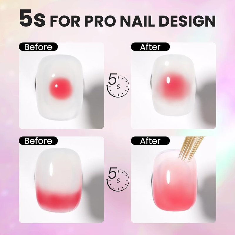 Lavender Violets Blooming Gel 15ml Clear Uv Led Aura Nails Gel Polish for Spreading Effect Marble Natural Stone Watercolor Floral Print Soak off Diy Nail Art Design Manicure Gift for Women A106