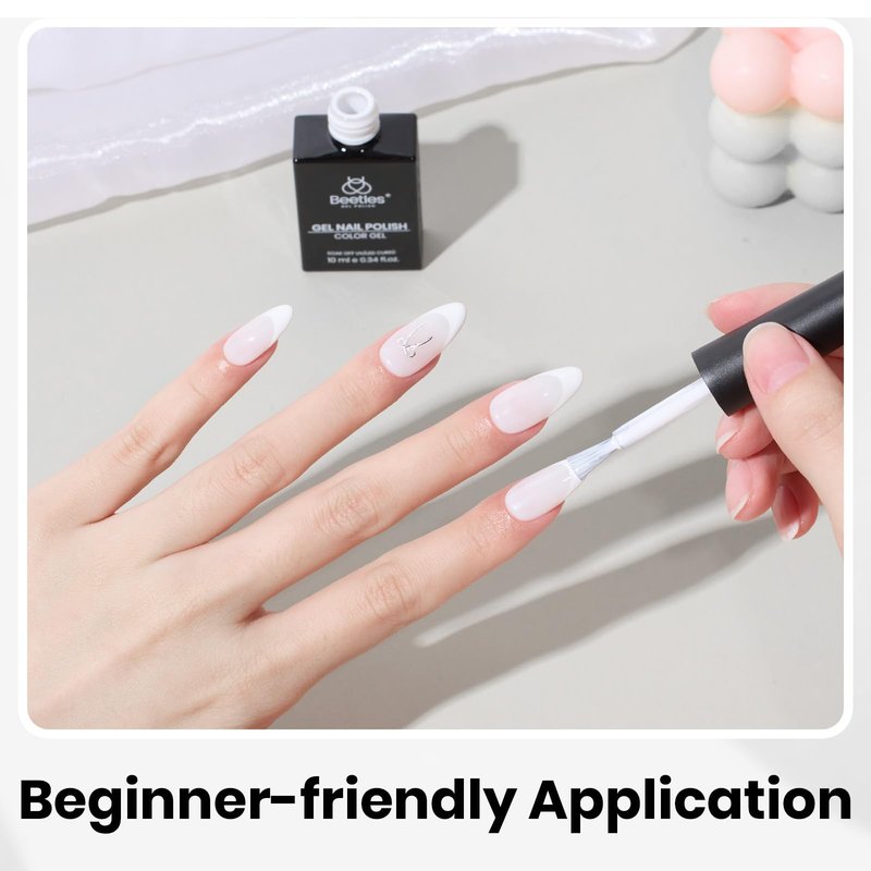 beetles 10ML White Gel Polish - 1pc Pure White Gel Polish French Nail Art Manicure Salon DIY Design at Home Soak Off UV Gel 4th of July Nails