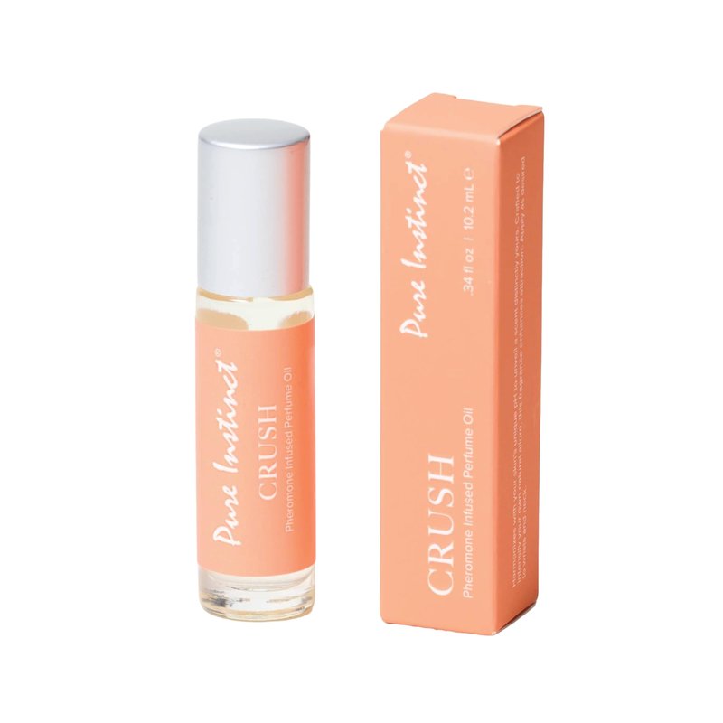 Pure Instinct CRUSH The Original Pheromone Infused Essential Oil Perfume Cologne - For Her Women - TSA Ready (Roll On Bottle 0.34 Fl. Oz./10.2mL)