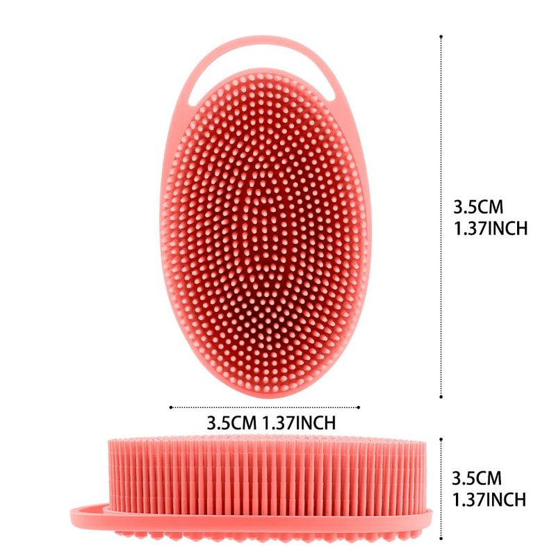 Silicone Body Scrubber,Loofah Exfoliating Body Scrubber,Bath Brush,Set of 3 Soft Body Scrubber,2-in-1 Double-Sided Design,Hygienic Easy to Clean,Scrubber Suitable for All Family Members