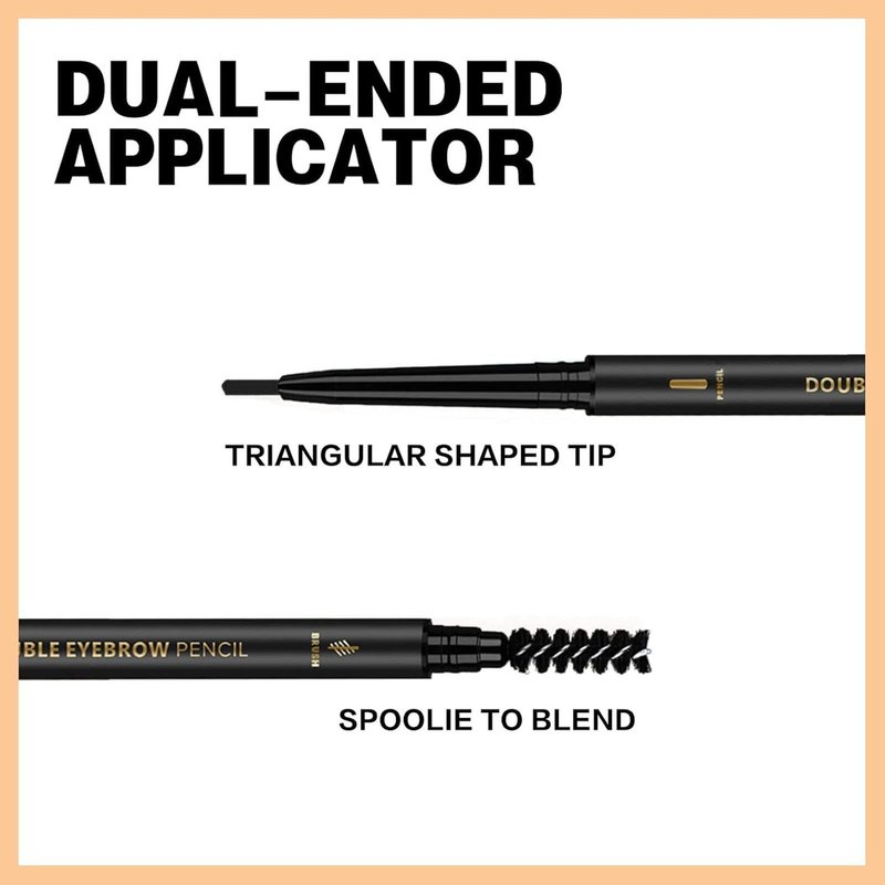 O'CHEAL 3Pcs Black Eyebrow Pencil, Premium Eye Brow Pencil with Spoolie Brush, Longwearing for Perfect Brows, Professional, Precision, Defines, Universal Waterproof Double-ended Eyebrow Pen for Women