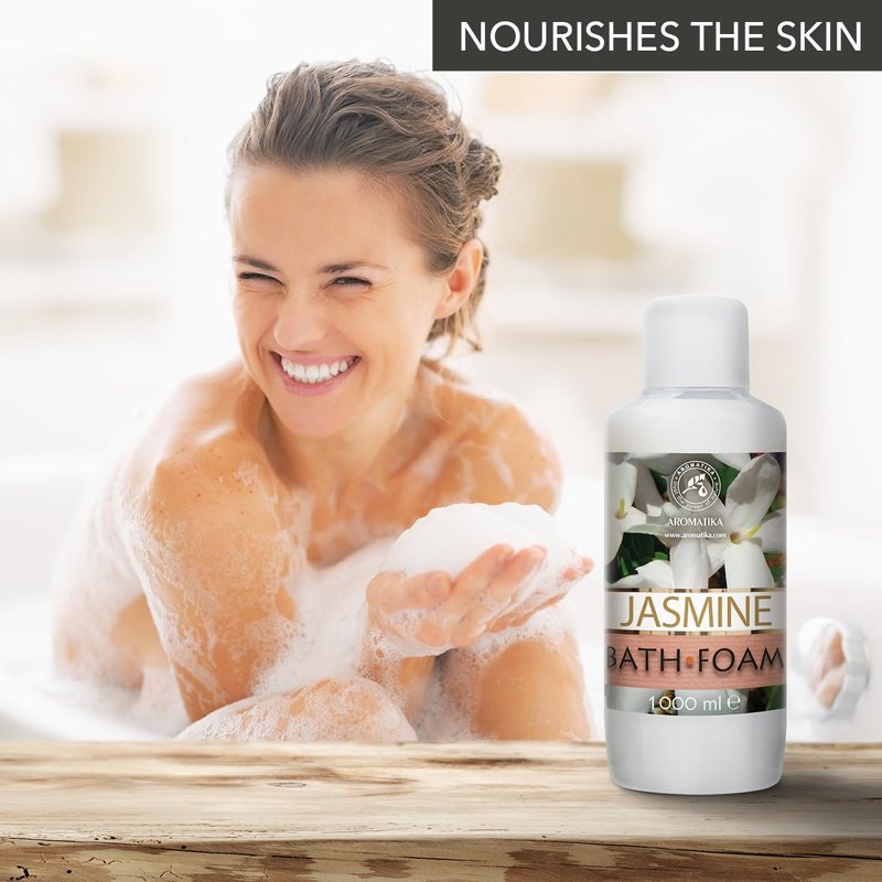 Bath Foam Jasmine 1000 ml (34 Fl Oz) – Bubble Bath with Floral Scent – for Daily Bathing