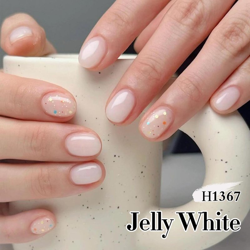 Milky White Gel Polish - Hema Free 0.50 OZ Translucent UV Jelly for DIY Nail Art | 15 ML