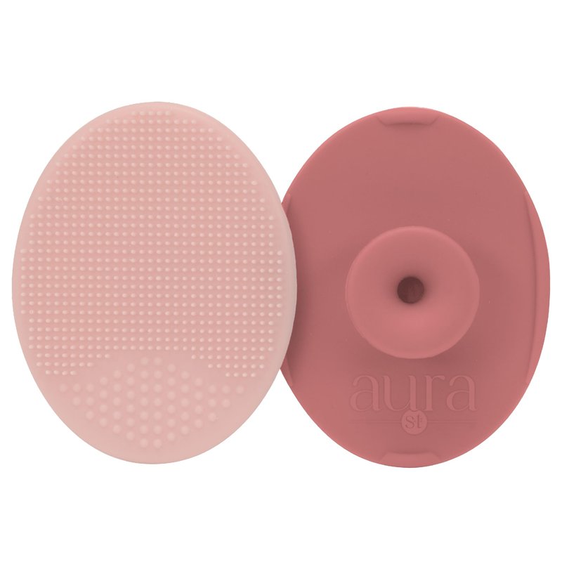 S&T INC. Exfoliating and Massaging Cradle Cap Bath Brushes for Baby, Silicone - 2 Inch x 2.5 Inch, Pink, 2 Pack