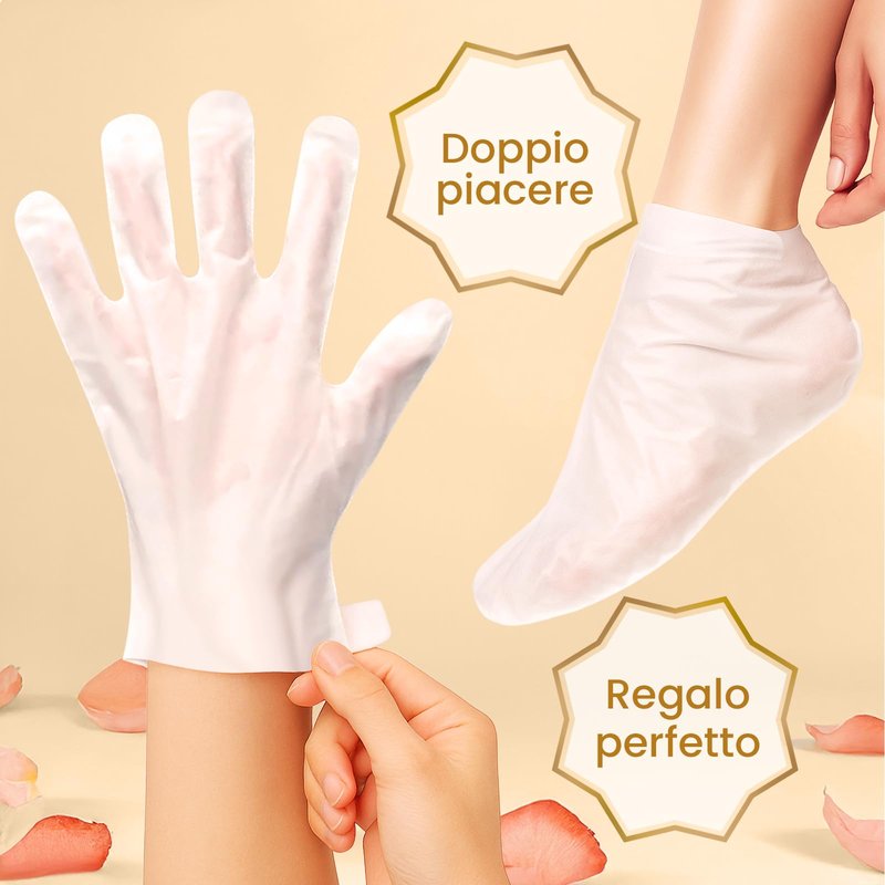 BLOOMORA Moisturizing Hand & Foot Mask Set with Shea Butter, Jojoba Oil & Vitamin E, Foot Mask for Dry Cracked Feet & Hand Moisturizer Gloves, 3 Hydrating Socks, 3 Moisturizing Gloves (3 pairs each)