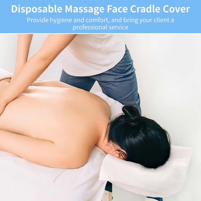 DIMEGON 100PCS Disposable Face Cradle Covers, Disposable Massage Headrest Cover, Single Use Massage Bed Headrest Cushion Cover, Professional Massage Chair Face Cover for Skincare Beauty Salons