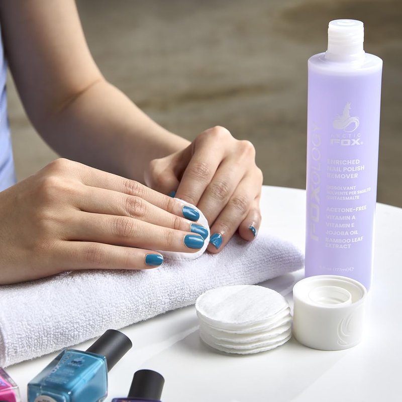 Foxology Nail Polish Remover - Acetone-Free Formula with Vitamin A & E, Jojoba Oil | Grape Scent, 6 fl oz