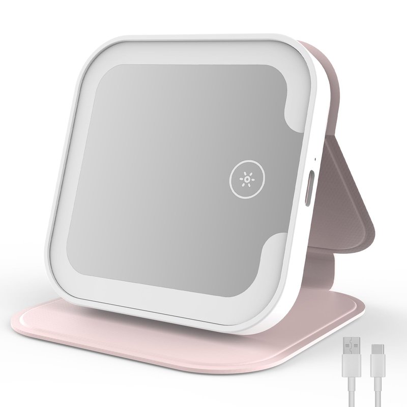 NEEWER Entry Level Version 4.4" Lighted Makeup Mirror with LED Lights, Portable Foldable Travel Vanity Mirror, 300mAh Lithium ion Battery/3 CCT Modes for TikTok Beauty Bloggers Selfies, N27