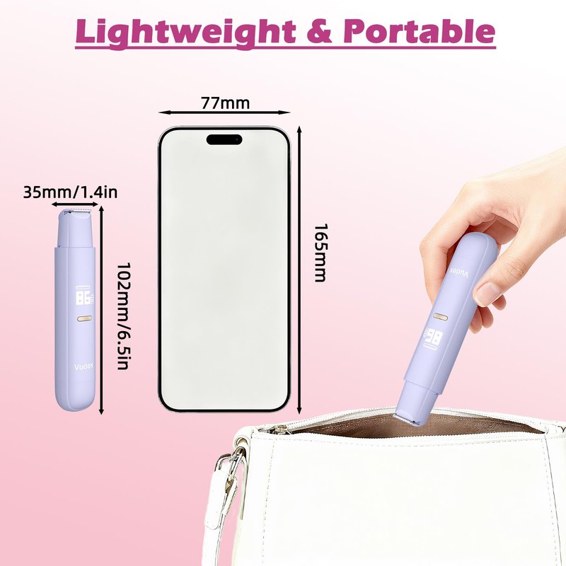 Bikini Trimmer for Women, Painless Electric Razor for Pubic Hair, Face, Legs, Underarms, IPX7 Waterproof Shaver with Ceramic Blades, USB Rechargeable, Portable for Travel, Gifts for Women (Purple)