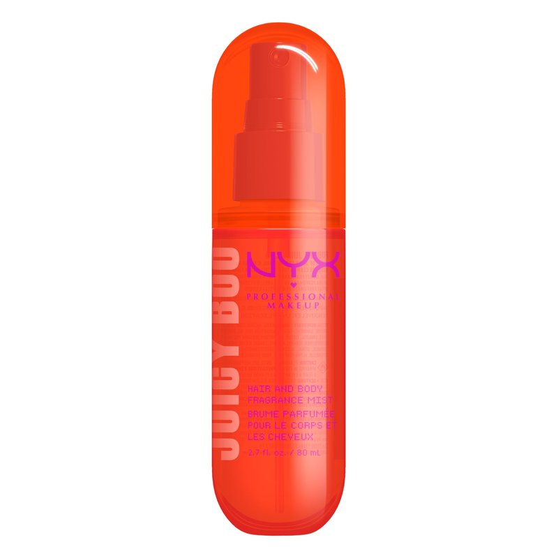 NYX PROFESSIONAL MAKEUP Fat Oil Fragrance Mist Perfume in Juicy Boo, Citrus Scented Long Lasting Hair & Body Spray With Mango & Musk Notes, Vegan & Cruelty Free, Large 5.4 fl oz