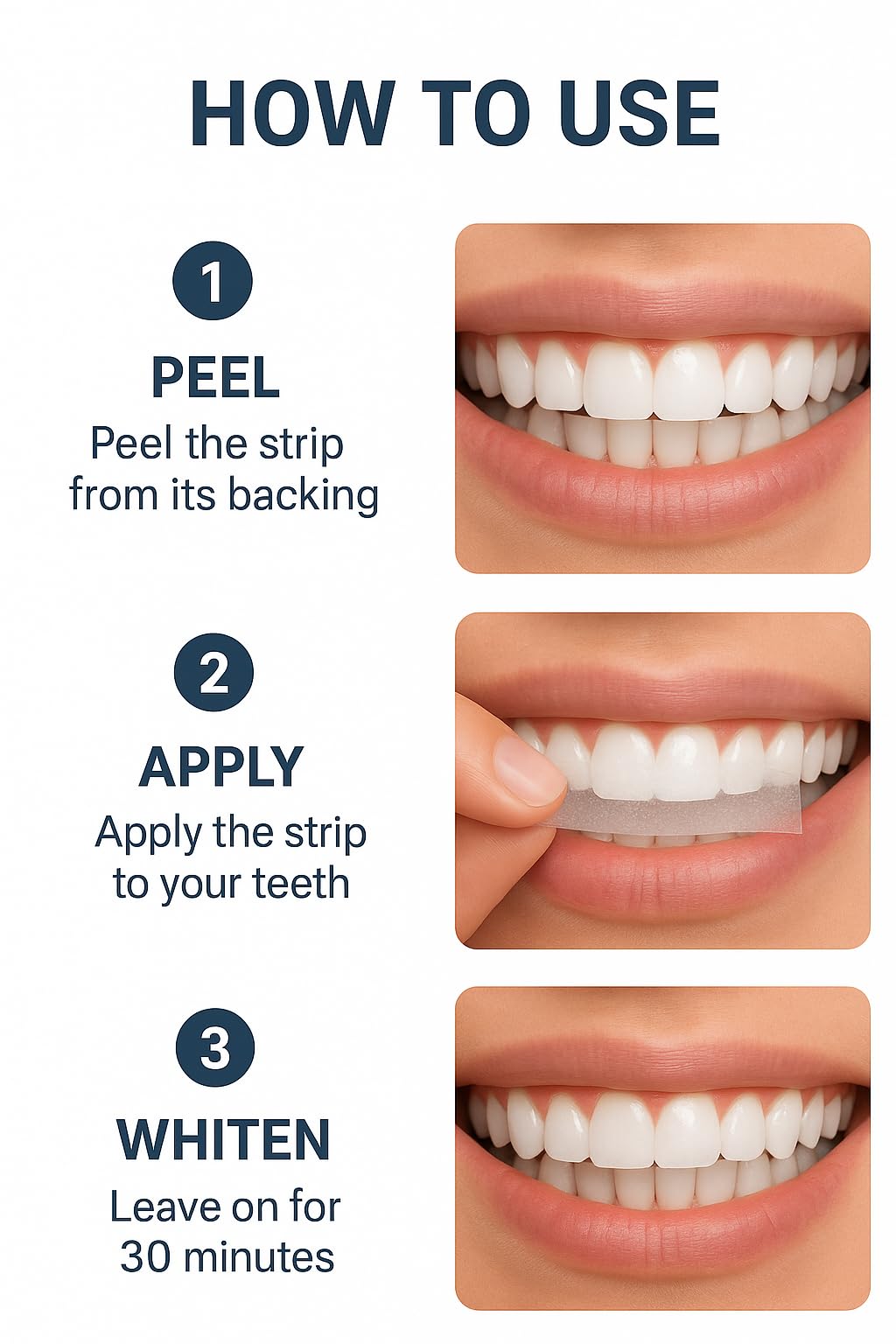 Teeth Whitening Strips for Sensitive Teeth – 28 Strips (14 Treatments) – Coconut & Mint – Gentle, Enamel Safe, Visible Results in 7 Days