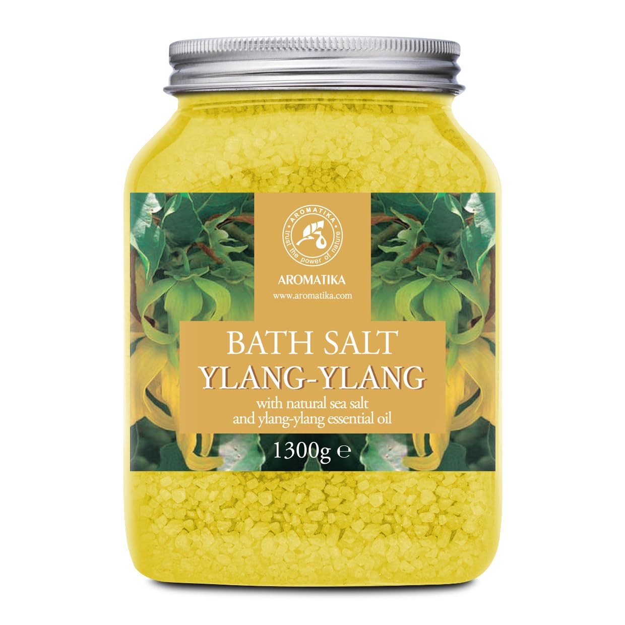 Ylang Ylang Bath Salts 46 Oz (1300g) - 100% Natural Essential Ylang Oil - Best for Good Sleep - Bath Salts for Relaxation - Bathing - Wellness - Beauty - Relaxation - Aromatherapy - Spa