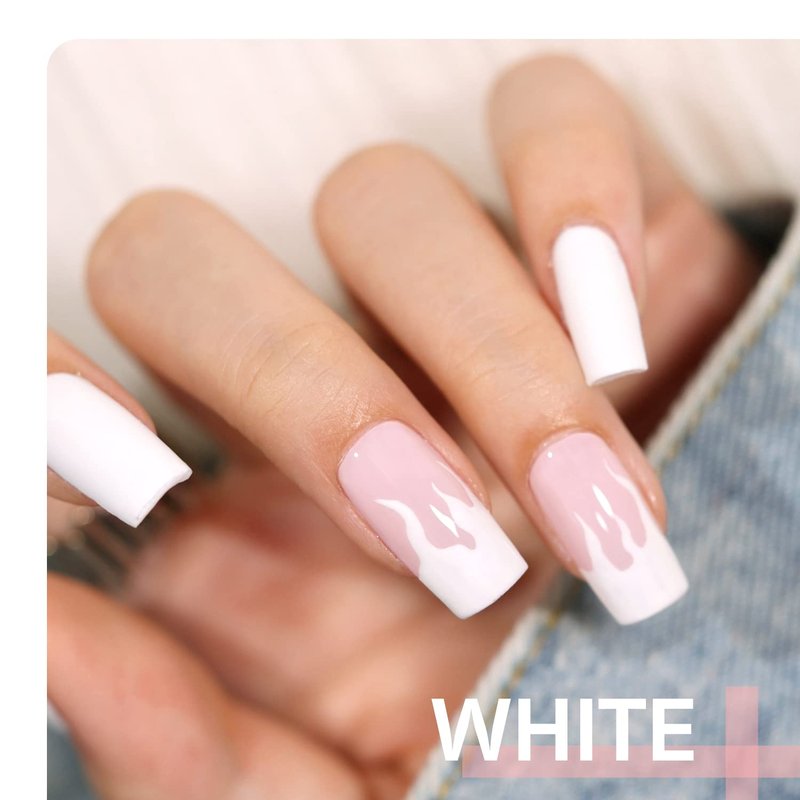 GAOY White Gel Nail Polish - 16ml Soak Off UV Light Cure for DIY French Tips Nail Art
