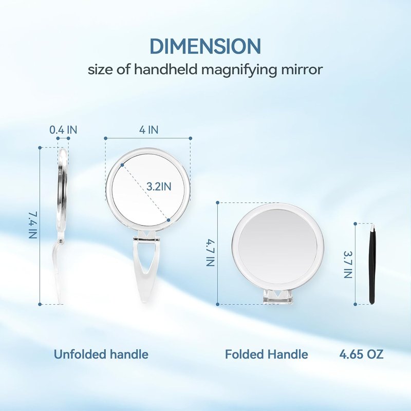 30X Magnifying Makeup Mirror with Stand & Tweezers | Handheld 1X/30X for Travel & Eyebrow Plucking