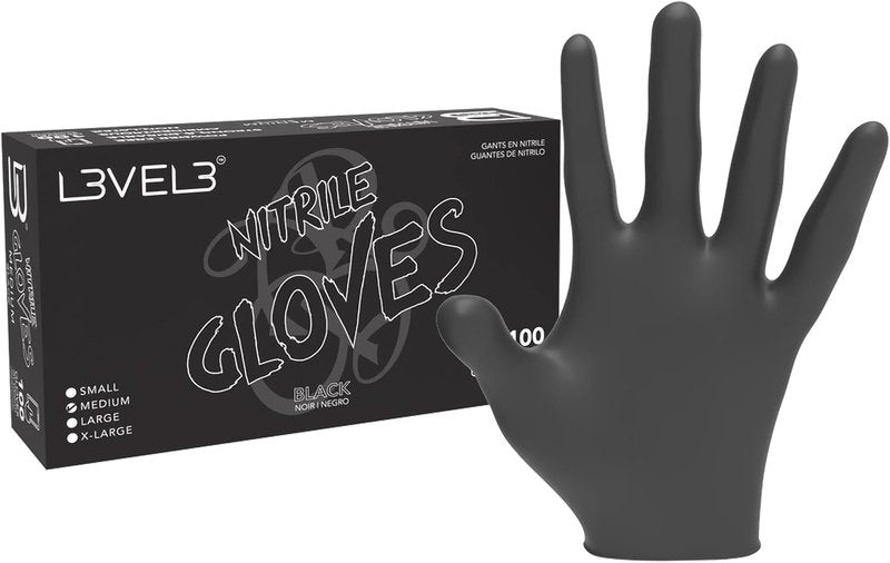 L3 Nitrile Gloves - Heavy Duty Disposable, Latex-Free, Snug Fit - Box of 100 Count