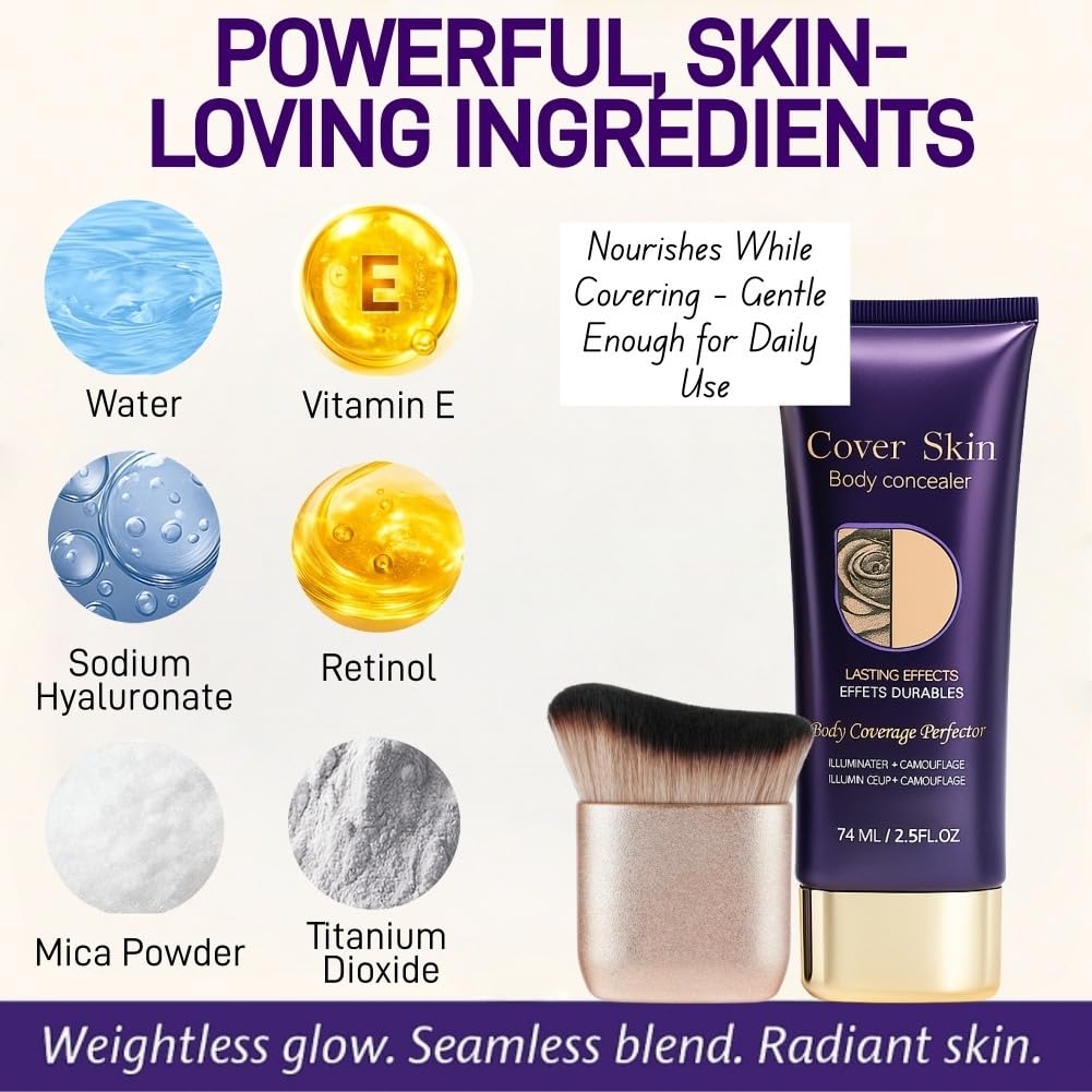 Skiennix Waterproof Body Concealer - Buildable Coverage Foundation for Uneven Skin Tone | Long-Lasting, Natural Finish