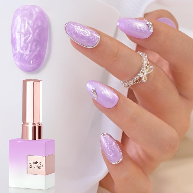 Double Rhythm 15ML Gel Nail Polish Pure Sheer Same Color Same Bottle Soak Off Gel Polish Art Manicure Salon DIY at Home for Women (Pearl Purple-B1149)