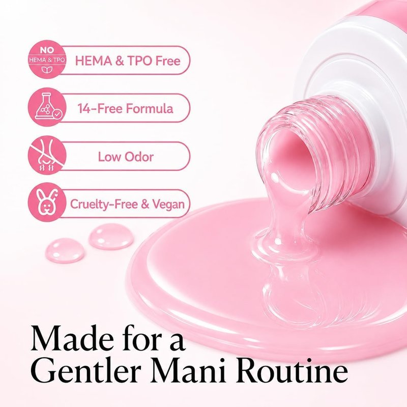 AZUREBEAUTY 6 Colors 15ml HEMA Free Jelly Purera Gel Nail Polish Set, Same Color Bottles, Soak Off UV LED Gel Polish Kit Nail Art for DIY at Home Manicure Salon Gifts, Milky White Pink Neutral Sheer