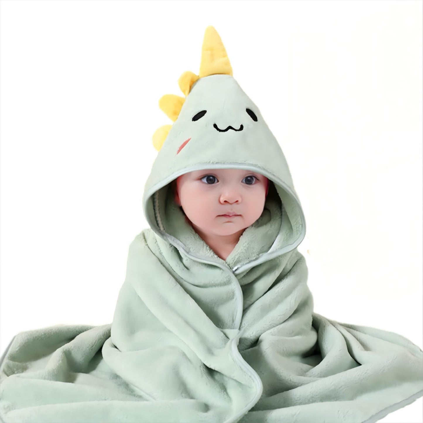 Gucilulu Hooded Baby Towel - Premium Soft Bath Towel for Baby, Newborn,Infant - Ultra Absorbent,Natural Baby Stuff Towel, Soft Coral Velvet Coral Fleece Bath Towel for Boys and Girls (Happy Dinosaur)