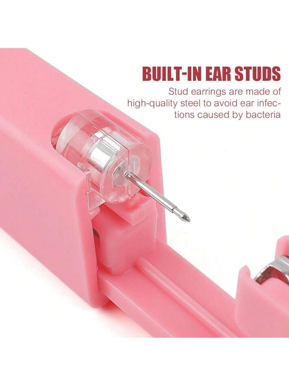 4PCS Ear Piercing Gun Kit Disposable Aseptic Household Portable Ear Piercing Gun Group Ear Piercing Tools with Crystal Ear Studs (4 Gold White Zirconia)