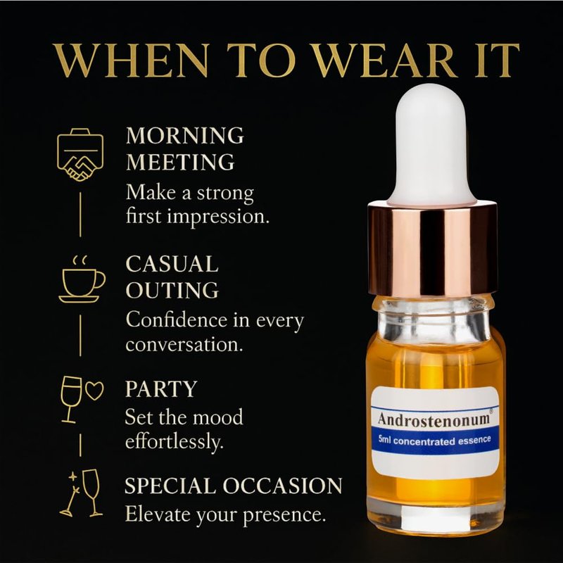 Androstenonum Pheromone Cologne for Men - Strong Roll-On Perfume Oil | Long-Lasting 48-Hour Formula - 0.17 Fl Oz