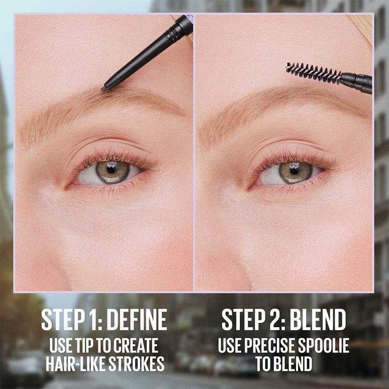 Maybelline Express Brow Ultra Slim Eyebrow Pencil - Precision Tip & Spoolie for Defined Brows, Deep Brown