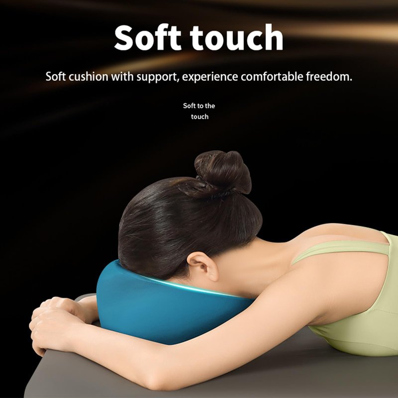 OSZZT Memory Foam Prone Massage Pillow - Ergonomic Face Down Pillow for Massage Table, Home Sleeping & Post-Surgery Recovery Comfortable Face-Down Sleeping & Spa Use (Klein Blue)