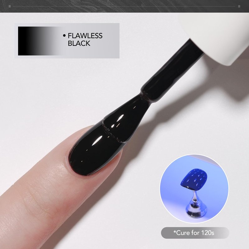 GAOY Gel Nail Polish Kit, Black and White 2 Colors 16ml Soak Off UV Gel Polish Set Highly Saturated for Nail Art DIY Manicure at Home