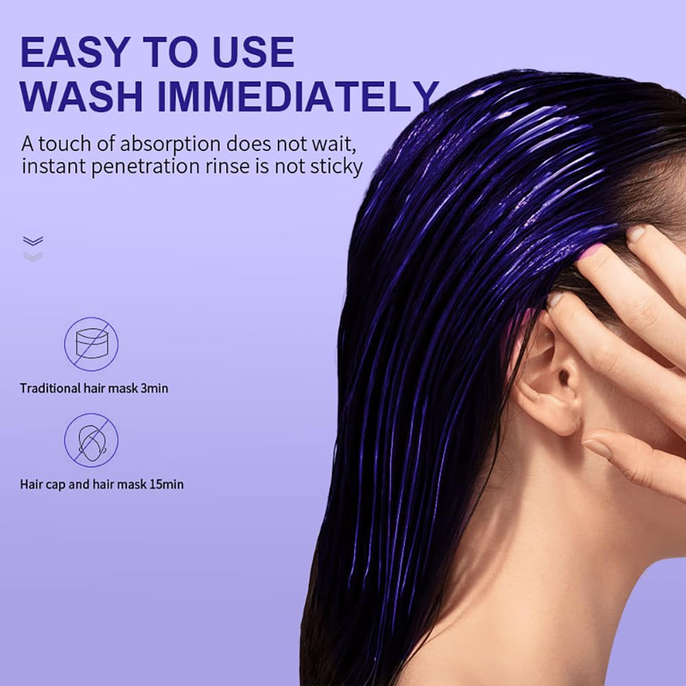 Skiennix Purple Hair Mask - Keratin Deep Conditioner & Toner for Blonde Hair | 100g/3.53oz