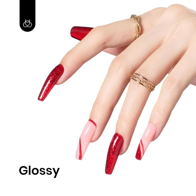 Beetles Glitter Red Gel Nail Polish - Wine Red Shimmer for Stunning Nail Art | 0.5 Oz (15ml)