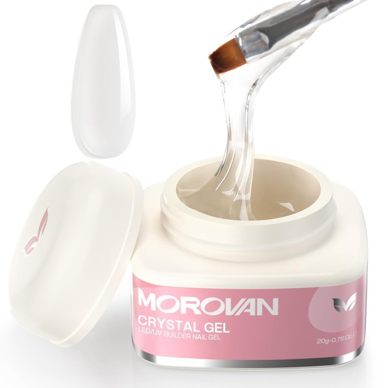 Morovan Builder Gel for Nails - Long-Lasting Clear Hard Gel for Nail Extensions & Strengthening | 15ml