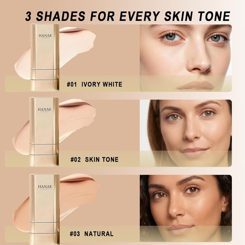 Skiennix Foundation Stick - Dual-Ended Contour Stick for Natural, Long-Lasting Coverage | Ivory White
