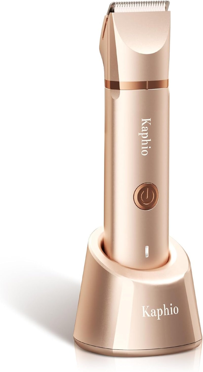 Skiennix Bikini Trimmer for Women - Dual Head IPX7 Waterproof Electric Razor for Body Hair (Gold)