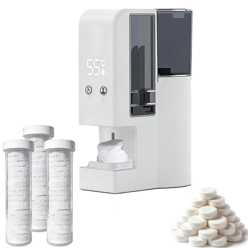 Hot Face Towel Dispenser,Small Towel Warmer,Automatic Disposable Hot Face Towel Heater Machine,5-Second Heating,Portable Compressed Towels Steamer for Facials(1Machine+60pcs towel)