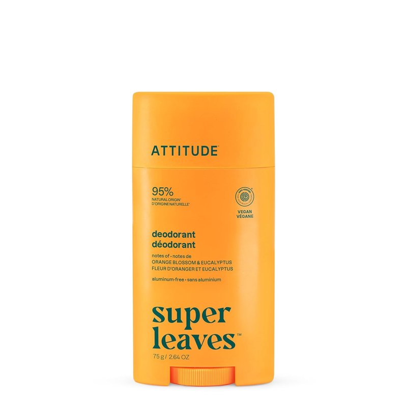 ATTITUDE Aluminum-Free Deodorant - Natural Ingredients, EWG Verified, Vegan | Orange Blossom & Eucalyptus, 2.64 Oz
