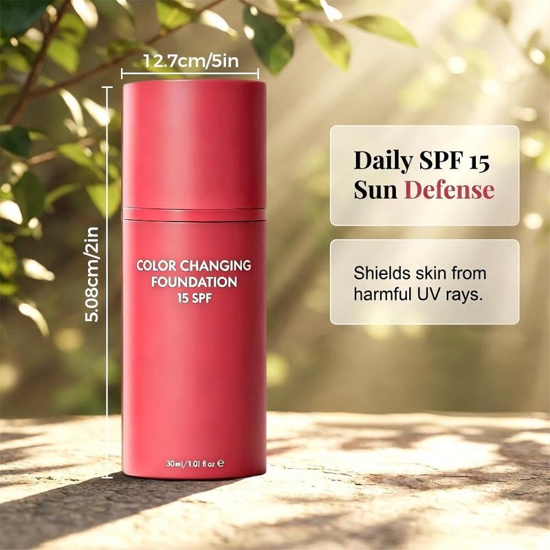 Color-Changing Foundation, 2026 New Skin Tone Adapting Liquid Foundation for Women, Automatically Adjusts Makeup Application, Concealing Fine Lines And Wrinkles, Moisturizing And Hydrating (2pcs)