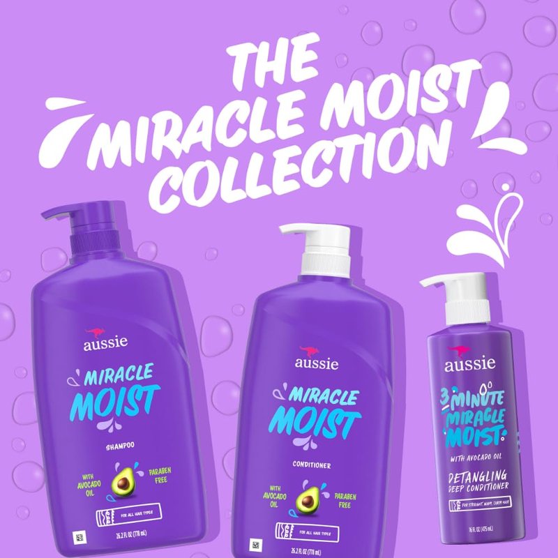 Aussie 3 Minute Miracle Moist Deep Conditioning Treatment, Travel Size 1.7 fl oz