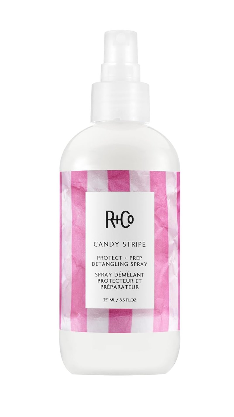 R+Co Candy Stripe Detangling Spray - Instantly Nourishes Hair, Prevents Breakage | Vegan & Cruelty-Free | 8.5 Fl Oz