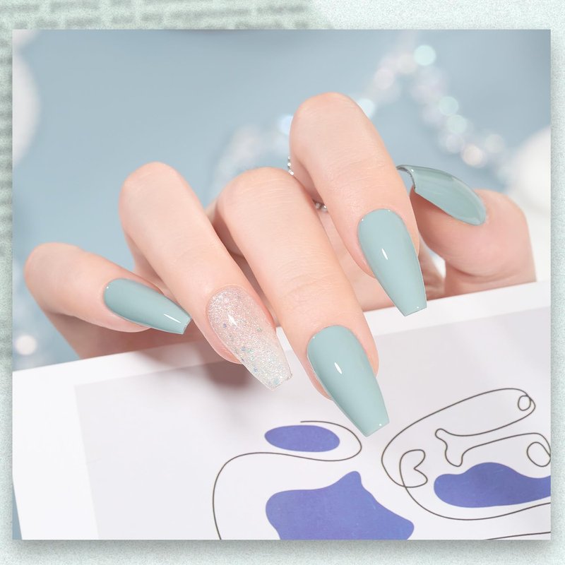 GAOY Blue Gel Nail Polish - 16ml Soak Off Formula for DIY Manicure | UV Light Cure, 2001 Cadet Blue