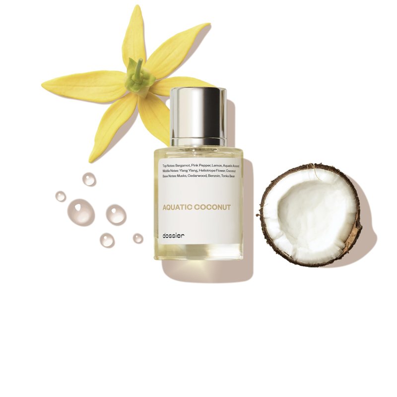 Dossier - Aquatic Coconut - Eau de Parfum - Inspired by Beach Walk - Long-lasting Fragrance - Vegan - Paraben Free - Unisex - 50ml / 1.7oz