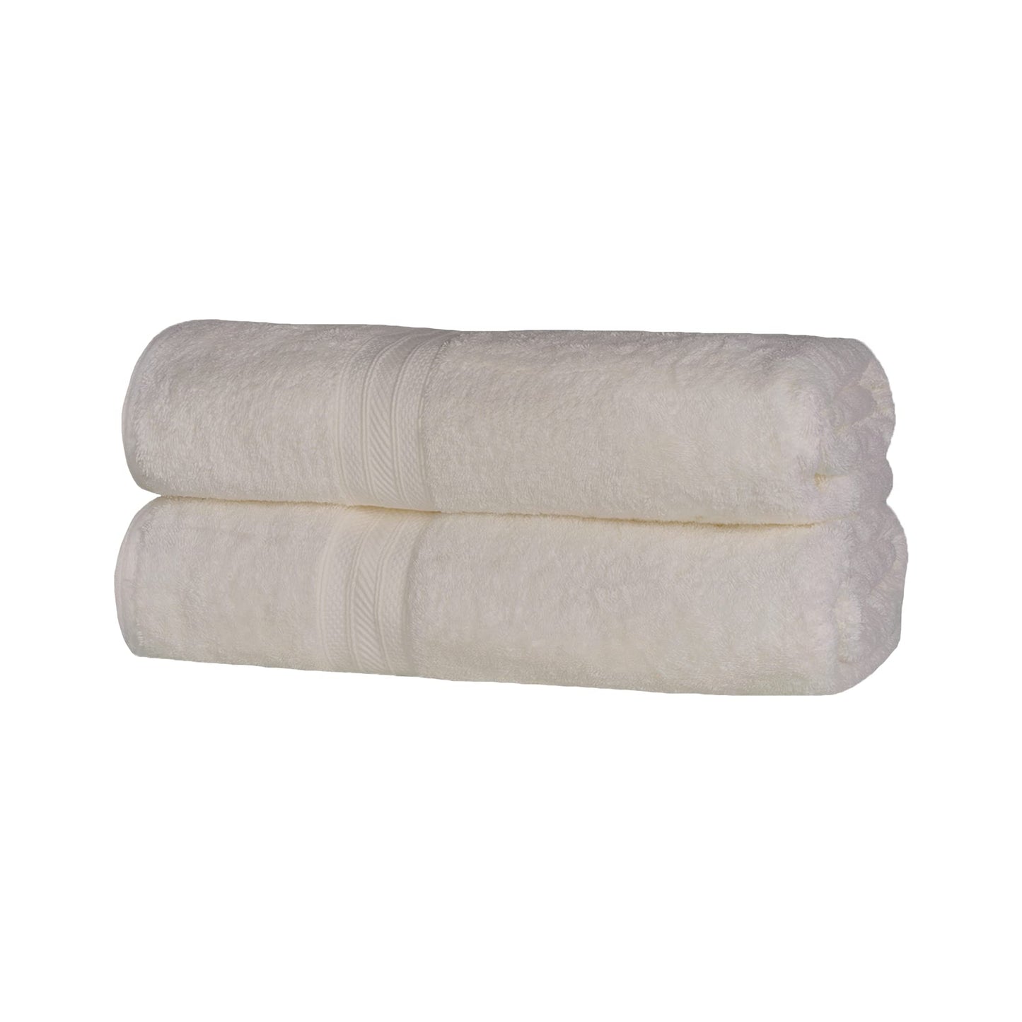 Superior Long Staple 100% Combed Cotton 700GSM 2-Piece Solid Bath Sheet Set for Bathroom, Shower, Kitchen-Super Soft, Plush, Highly Absorbent, Assorted 2-Piece Bath Seets, Ivory
