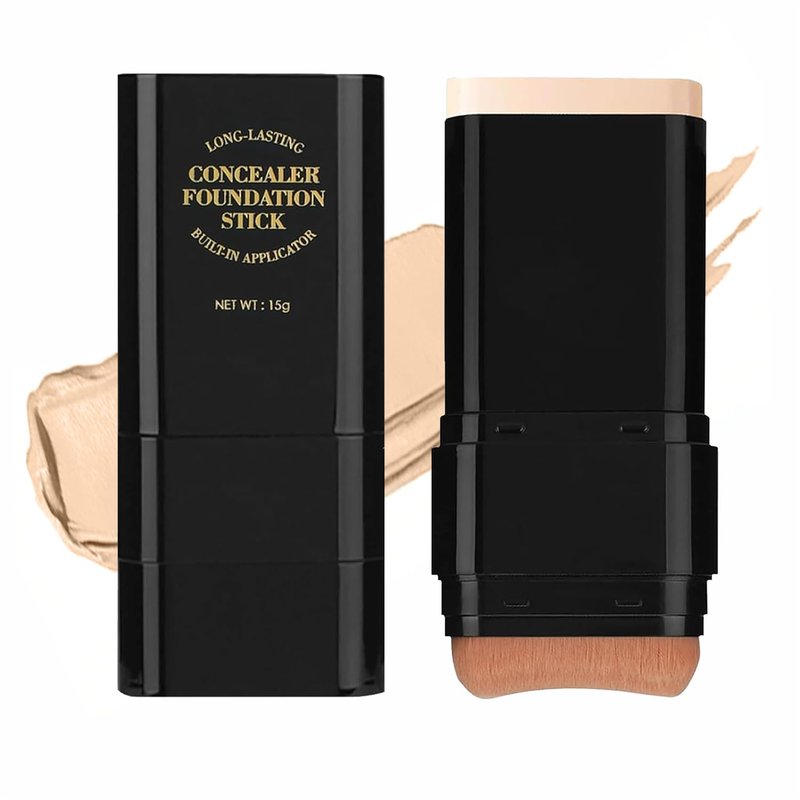 Skiennix Dual-Ended Foundation & Concealer Stick - Long-Wear Matte Makeup for All Skin Tones (03 Light)