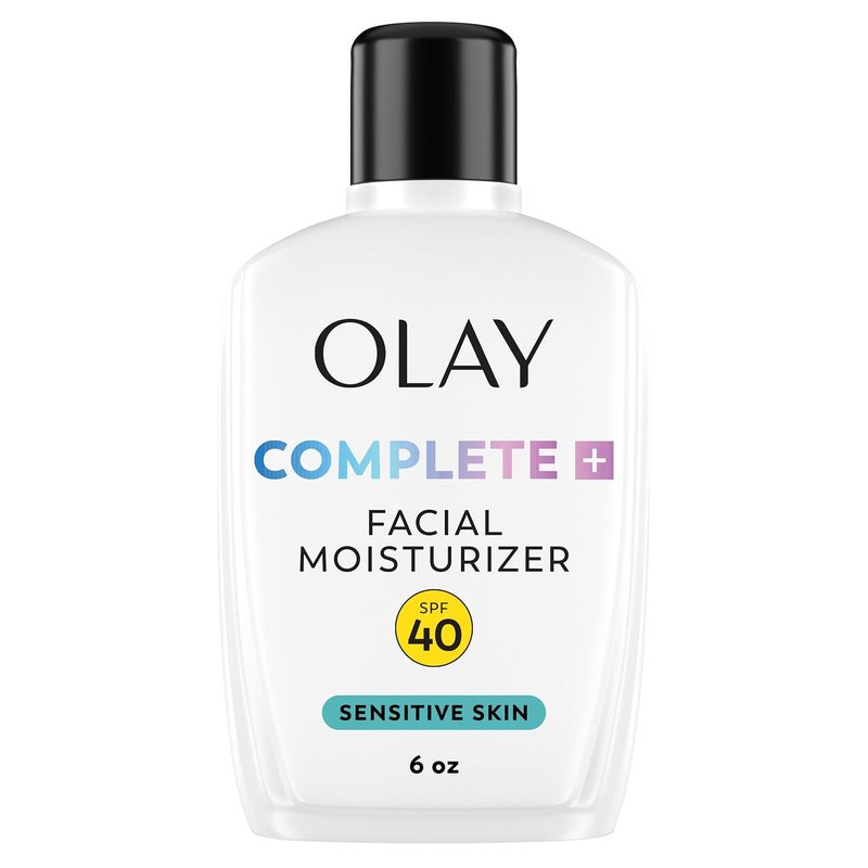 Olay Complete+ Face Moisturizer - SPF 40 Sunscreen for Sensitive Skin | Fragrance-Free, 6 Oz