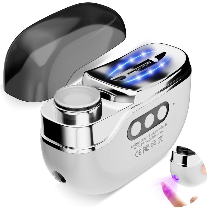 Skiennix 4-in-1 Electric Nail Clipper - Rechargeable Nail File & Polish with LED Light | Ideal for All Ages