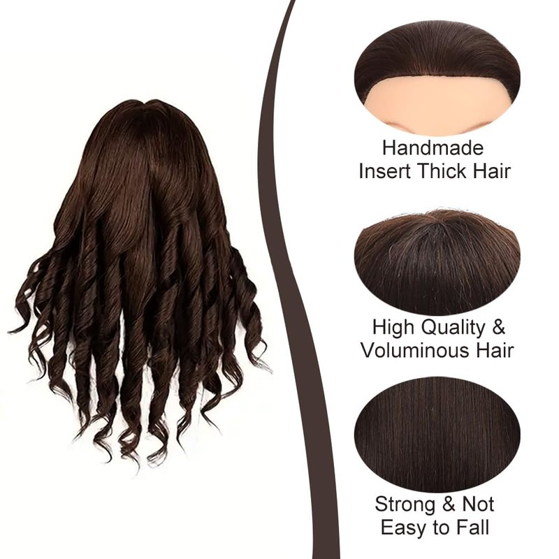 Opini 26 Inch Mannequin Head 80% Real Human Hair Styling Mannequin Doll Head Human Hair for Hairdresser Practice Hair and Makeup With Free Clamp (#4 No Makeup)