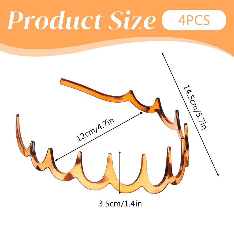 Classicseali 4PCS Headbands for Women with Teeth, Comfortable Headbands for Glasses Wearers, Headband Zigzag with Teeth Non Slip, Fashion Accessories No Interference with Glasses Sunglasses