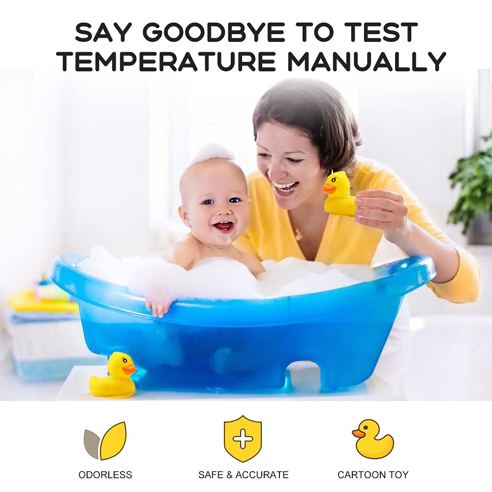 BabyElf Baby Bath Thermometer, Digital Bath Tub Water Temperature Monitor with Fast & Accurate Readings, Floating Duck Toy for Infant & Toddler Bathtub, Room Temperature Display