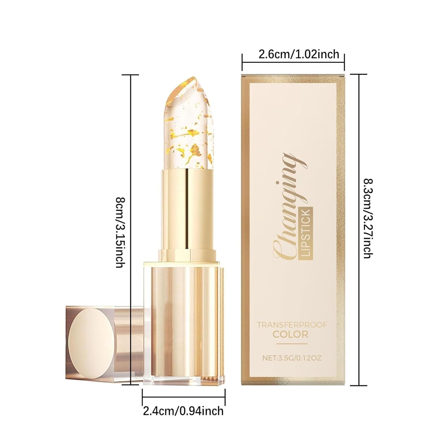 YCNASSS Color Changing Lipstick for Older Women, pH Adjusting Clear Lip Gloss, Transfer-Proof, Long-Lasting Hydration, 8+ Hours, 2 Pieces