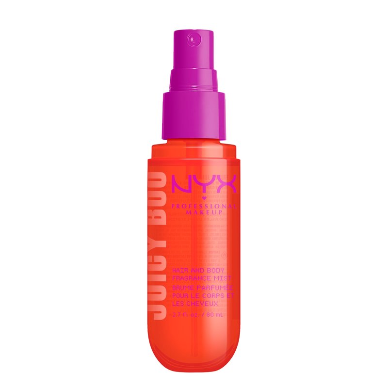 NYX PROFESSIONAL MAKEUP Fat Oil Fragrance Mist Perfume in Juicy Boo, Citrus Scented Long Lasting Hair & Body Spray, Mango & Musk Notes, Vegan & Cruelty Free, 2.7 fl oz